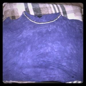 Blue tie dye off the shoulder top